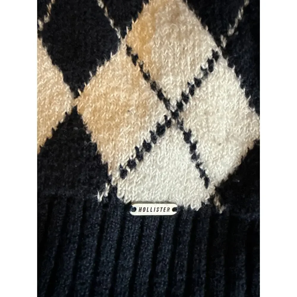 HOLLISTER TURTLENECK ARGYLE SWEATER - Picture 3 of 4
